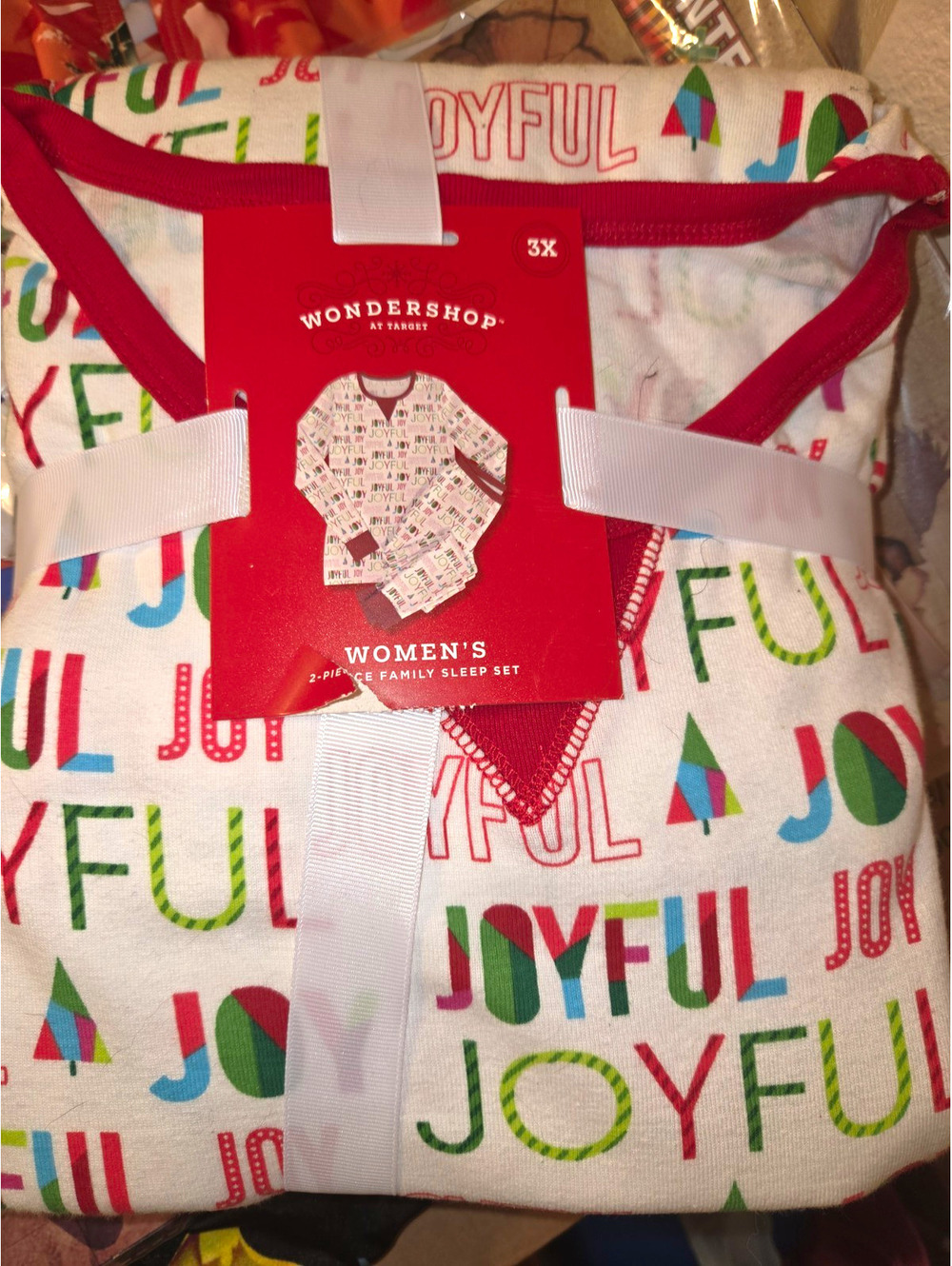 Wondershop Women’s 2-Piece Pajama Set 3X Plus V-Neck Long Sleeve Holiday